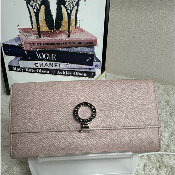BVLGARI Handbags - BULGARI Bifold Long Wallet Pink Leather.       Size: H 3.93" x W 7.48" x D 0.78"